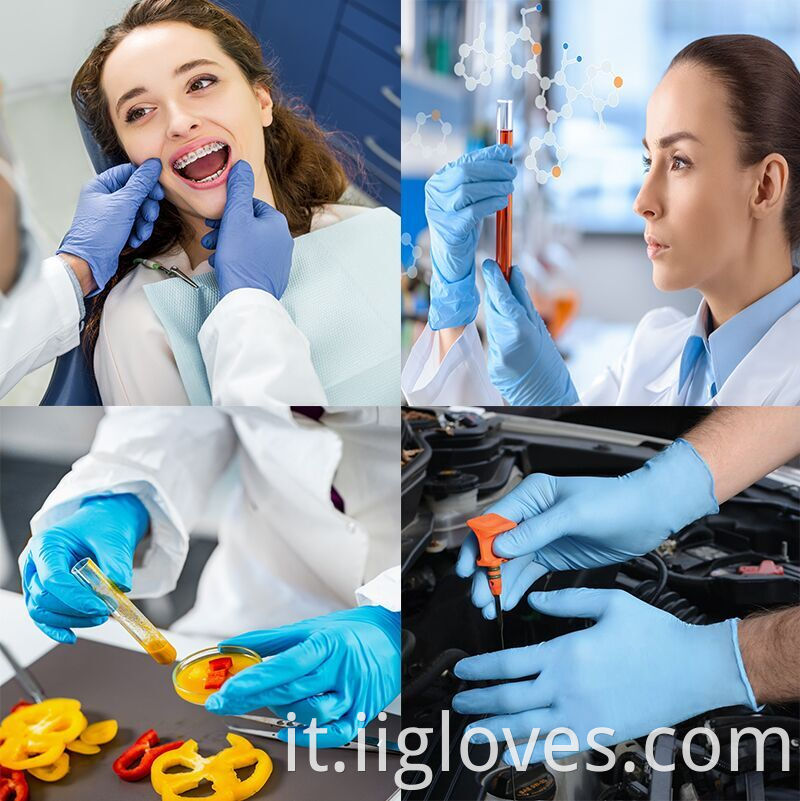 Guanti di esame di nitrile blu usa e getta guanti guanti di sicurezza guanti usa e getta per medicina
